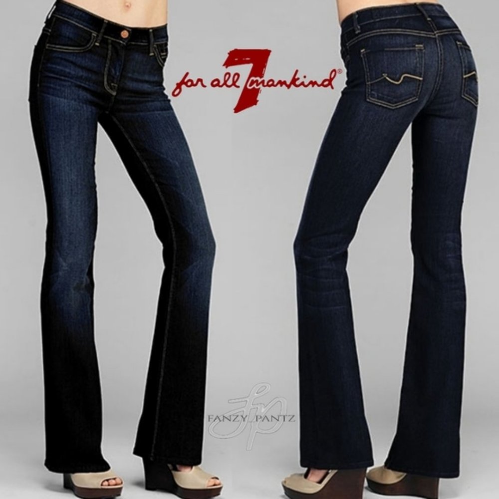 7 For All Mankind Mid Rise Bootcut Dark Wash Jeans